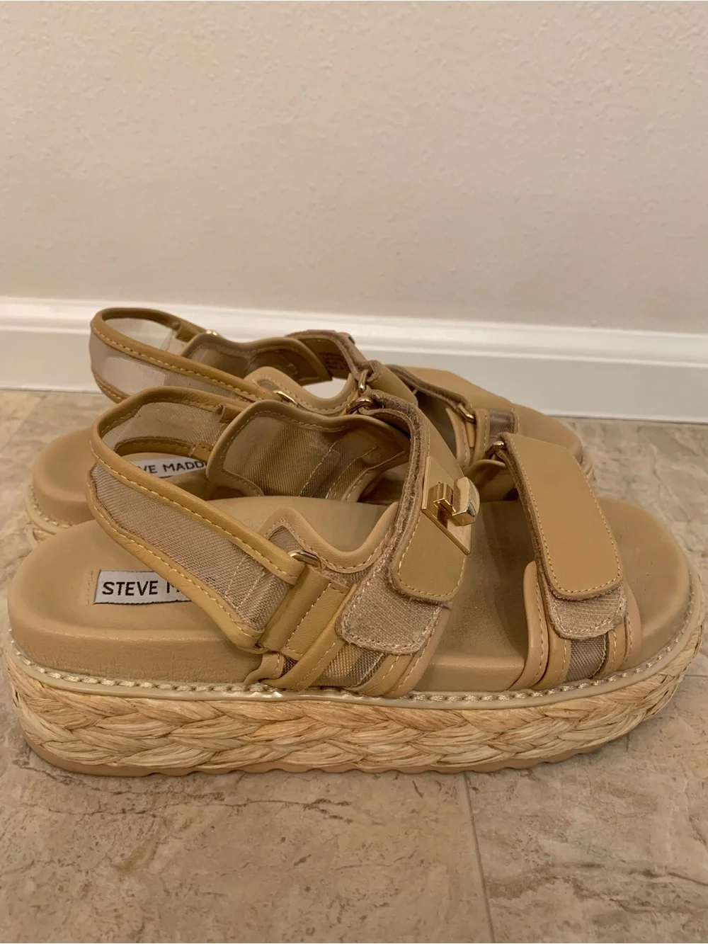 Steve Madden Tan Platform Espadrille Sandals